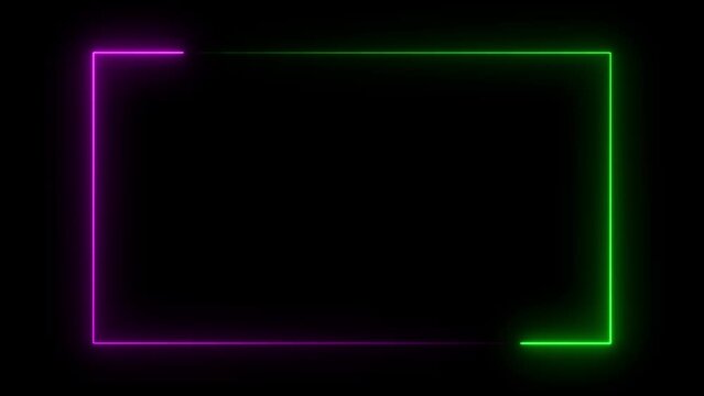 Animation of glowing neon rectangles abstract background - seamless loop - vertical