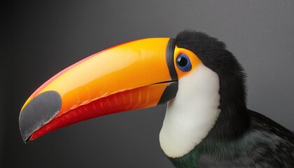 Naklejka premium toucan close up head on black background