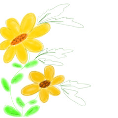 Yellow sunflower abstract animal