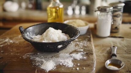 process of measuring ingredients to make soap generative ai