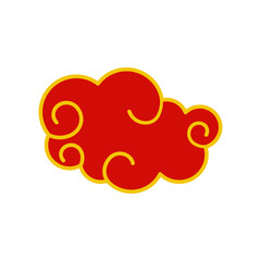 asian chinese cloud cartoon. japanese element, ornament china, graphic korean asian chinese cloud sign. isolated symbol vector illustration