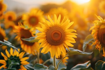 Sunflower field harvest sunflower oil
