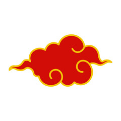 graphic chinese cloud cartoon. korean style, sky moon, texture symbol graphic chinese cloud sign. isolated symbol vector illustration