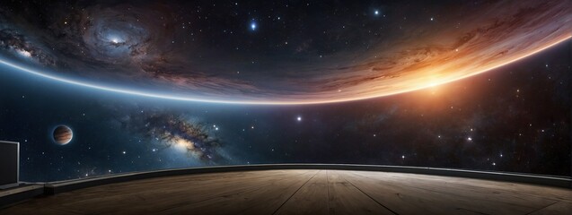 360 degree equirectangular projection space background with nebula and stars, environment map. HDRI spherical panorama