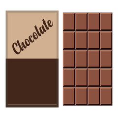 Chocolate bar icon. Flat illustration of chocolate bar vector icon for web design