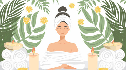 Enjoying a Spa Day With Tropical Plants and Aromatherapy Candles