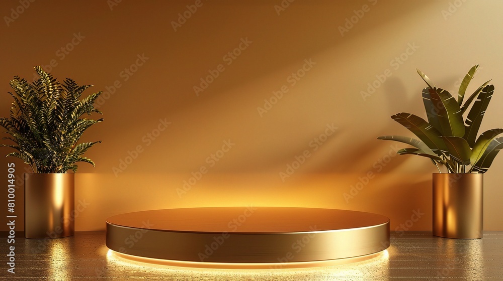 Canvas Prints gold podium pedestal displayed on an advertising platform