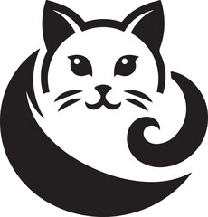 cat logo vector silhouette style and white background.
