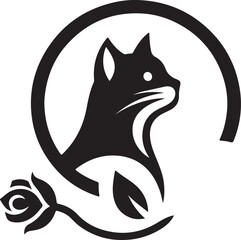cat logo vector silhouette style and white background.
