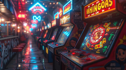 vintage 80s and 90s arcade games, nostalgic gamer memories
