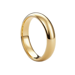 TRANSPARENT PNG ULTRA HD 8K A simple yet elegant gold wedding band with a smooth surface and rounded edges. Made of durable yellow gold, it's suitable for both men and women, perfect for any occasion