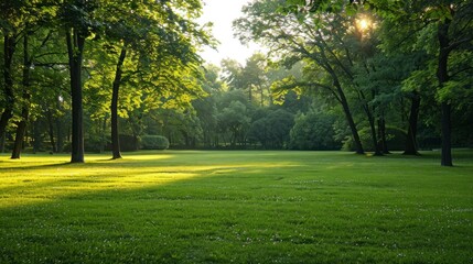 Fototapeta na wymiar beautiful park with a meadow