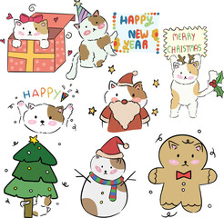 Obraz premium christmas and new year's cats