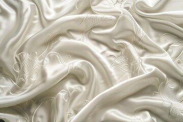 A close up of white silk fabric.