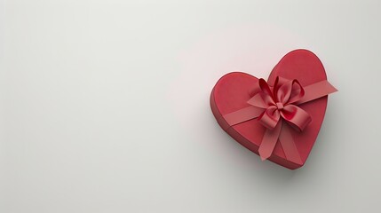 A heart shaped gift box with a ribbon.