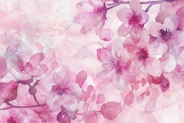 A vibrant painting of pink flowers. Ideal for home decor