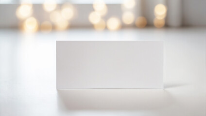 top view of white business card with no text mockup in white background

