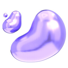 3D Liquid Abstract Y2K Chrome Render,