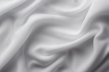 Obraz premium fondo blanco lujoso, la tela se extiende en ondas suaves. gasa, material translucido. vista superior. pliegues de tela ligera. fondo de boda.