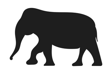 Vector illustration of elephant silhouette on transparent background