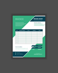 Modern Stylish Minimal Corporate Business Invoice Design Template and Bill Memo. Creative Business Invoice and Business stationery Design Payment Agreement Design.