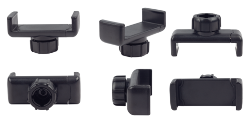 set plastic phone holder isolated from background	