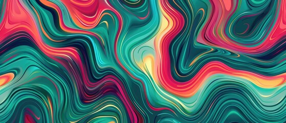 abstract sound waves in vibrant vermilion, teal, and lime hues forms the illustrative background.