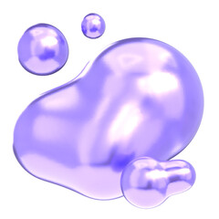 3D Liquid Abstract Y2K Chrome Render,