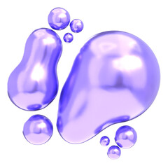 3D Liquid Abstract Y2K Chrome Render,
