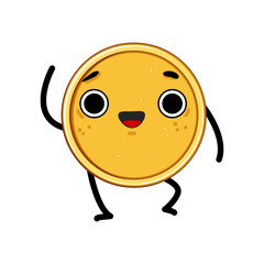 finance coin character cartoon. cash payment, businessman young, rich invest finance coin character sign. isolated symbol vector illustration