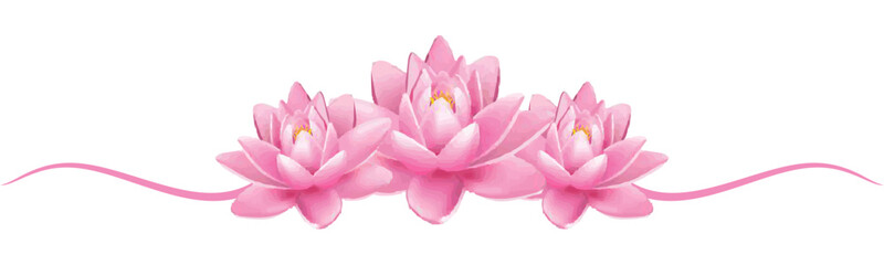 Vector illustration of three lotus flowers for Vesak Day