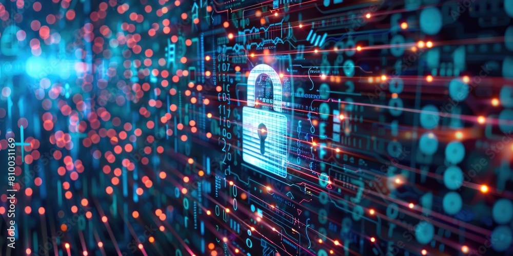 Poster secure your digital information with a locked computer screen