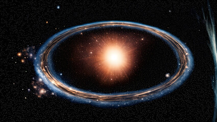 Star rings in the universe, beautiful views of the Milky Way, space photography, science and space...