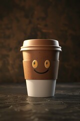 Naklejka premium Lego Coffee Cup With Smiley Face