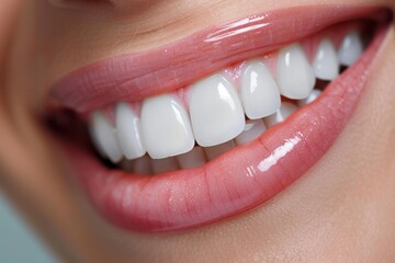 Close Up Portrait of Woman White Teeth