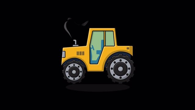 Animated Construction Truck. Construction Equipment Concept Video - Transparent
