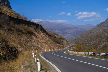 Great landscape with serpentine road and rocky mountains, Armenia