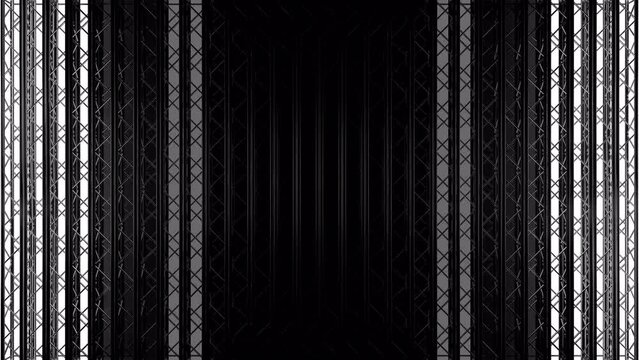 Truss wall with light fading inwards, chasing moving light, seamless VJ Loop