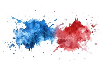 Abstract red and blue paint splatters. Perfect for artistic projects