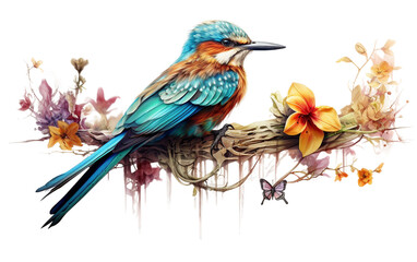 Eclectic Avian Aesthetics Isolated On Transparent Background PNG.