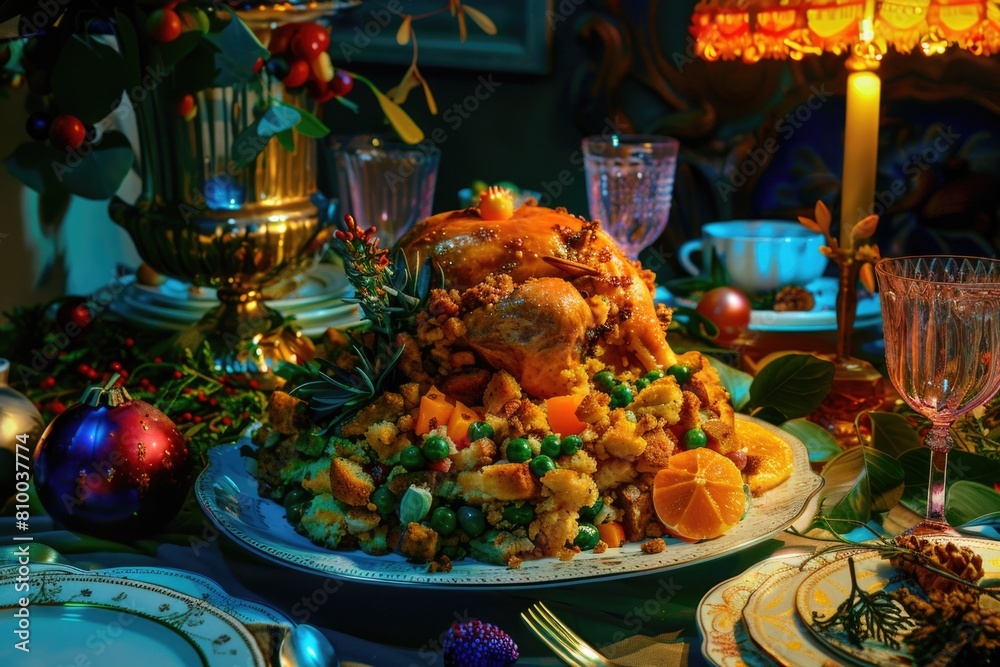Poster a large platter of food on a table, suitable for various occasions