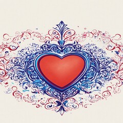 heart with floral patterngenerator AI