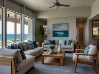 Fototapeta premium Rustic wooden bed against empty white wall. Scandinavian loft interior design of modern bedroom.