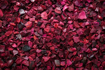 Dried and Crushed Cochineal Insects for Scarlet Dye Production. Close-Up Macro on Colorful