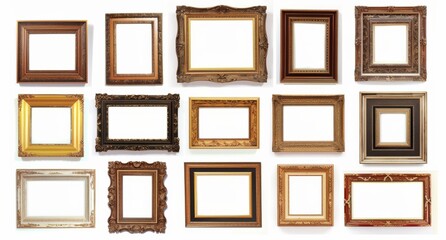 picture frame set isolated on white background