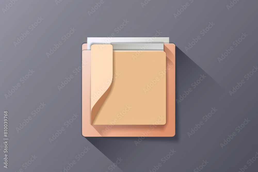 Fototapete Simple folder icon with a long shadow on a gray background. Suitable for various design projects