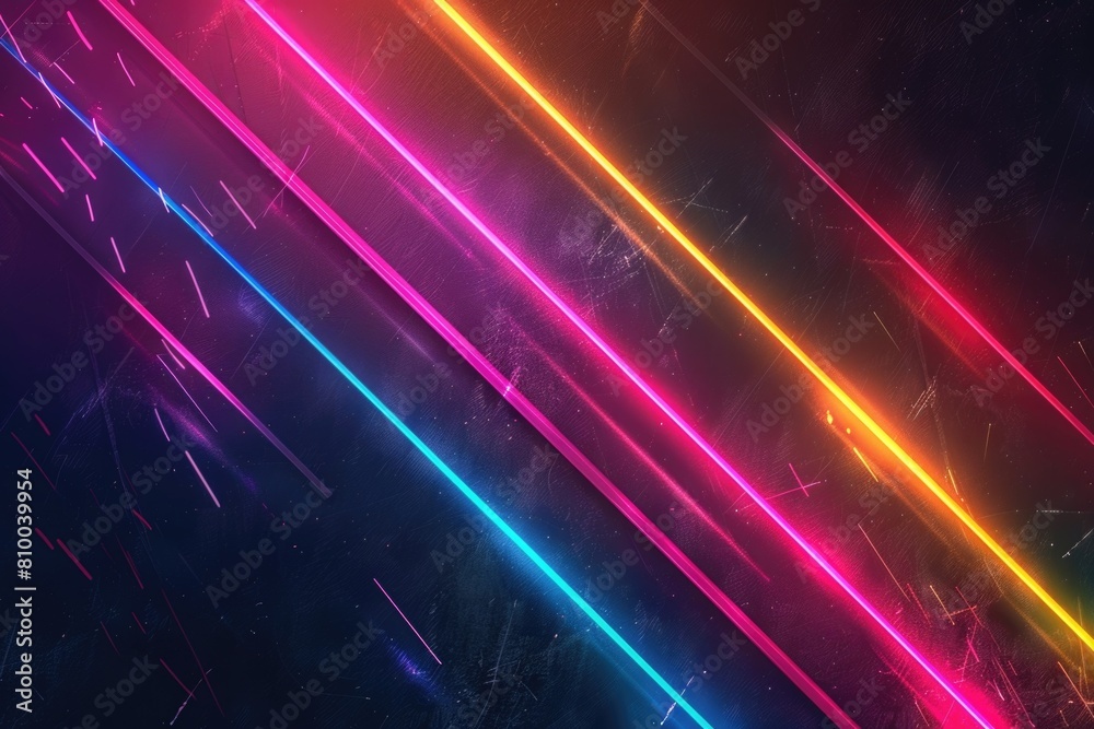 Poster abstract dark background with neon lines and stars. suitable for futuristic designs