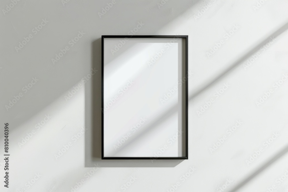 Poster a picture frame hanging on a wall in a room. suitable for interior design concepts
