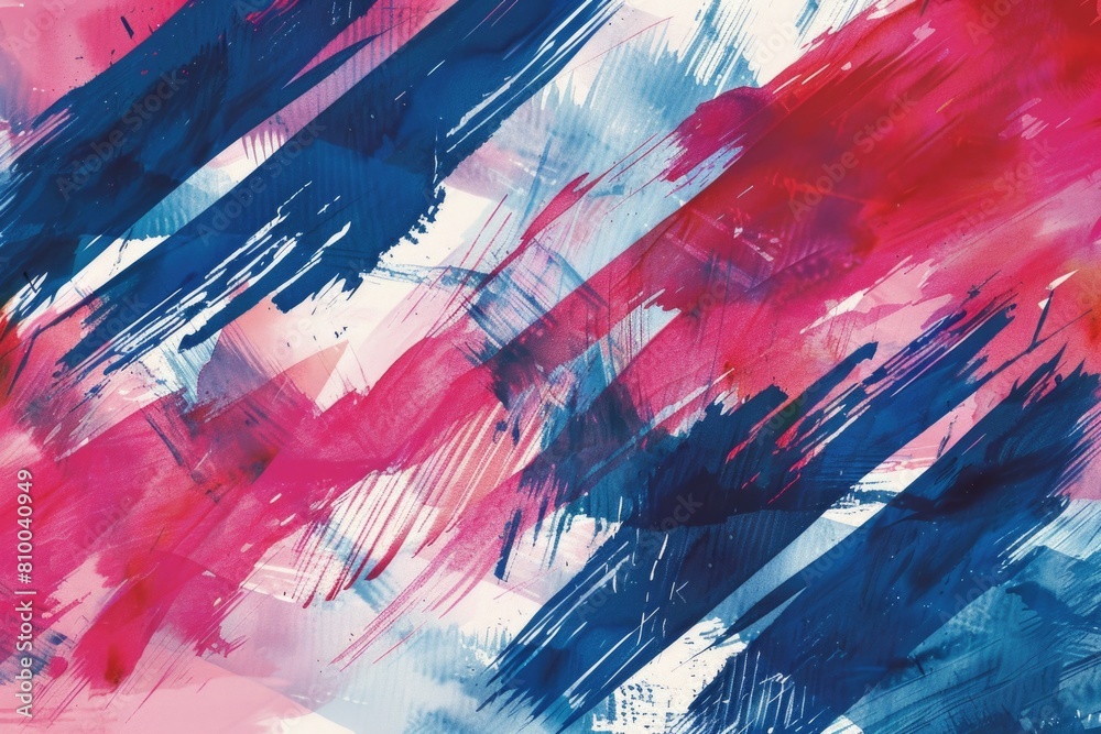 Poster detailed view of a painting with red and blue paint. suitable for art and creativity concepts