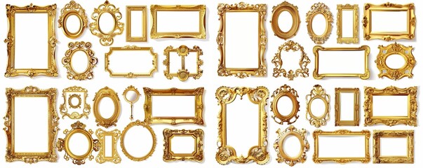 picture frame set isolated on white background